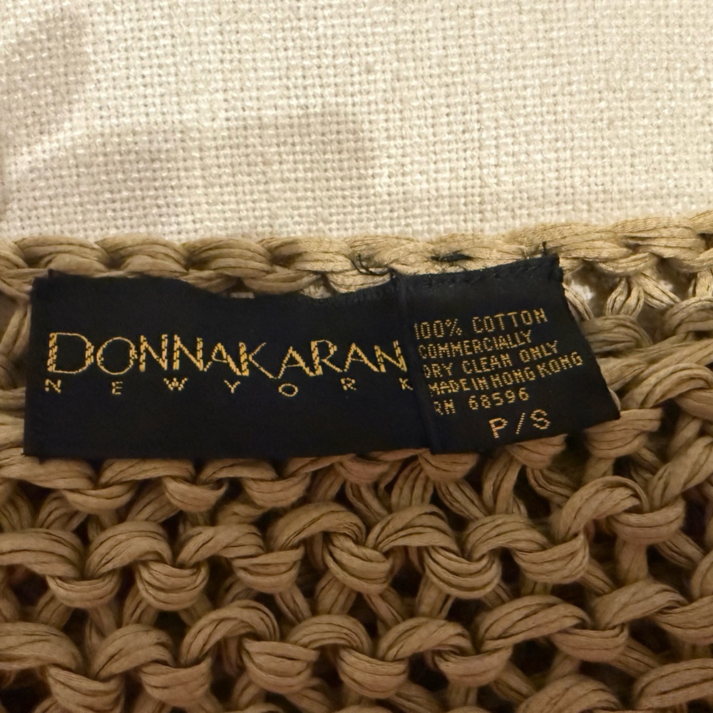 Donna Karan Tan and Cream Knit Sweater